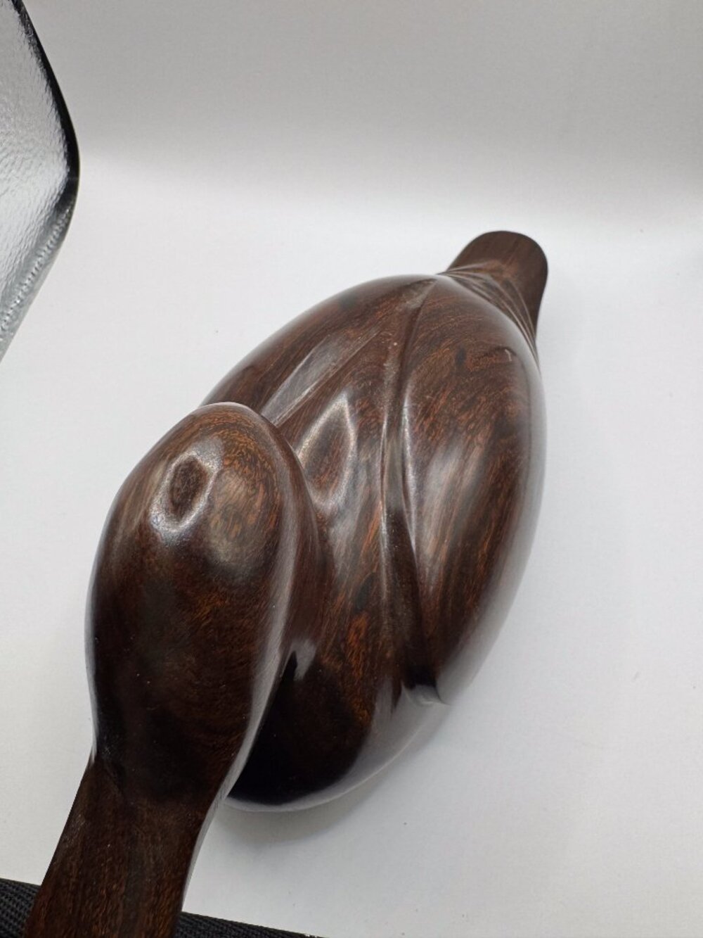 Vintage Hand Carved Ironwood Duck Sculpture Heavy Bird Figurine Decor - Picture 4 of 9